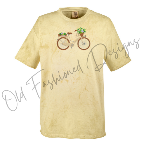 Spring Bicycle Embroidered Shirt