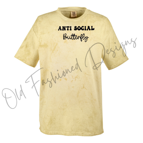 Anti Social Butterfly Embroidered Shirt