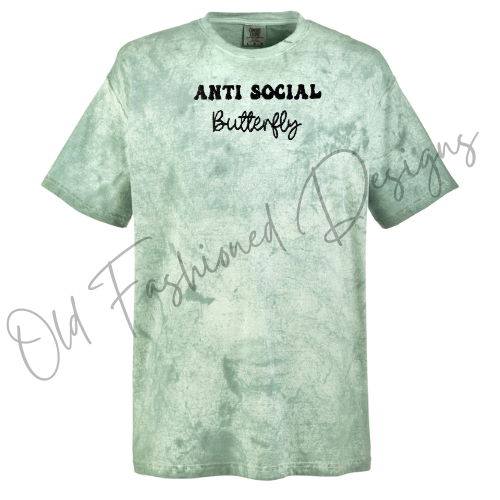 Anti Social Butterfly Embroidered Shirt