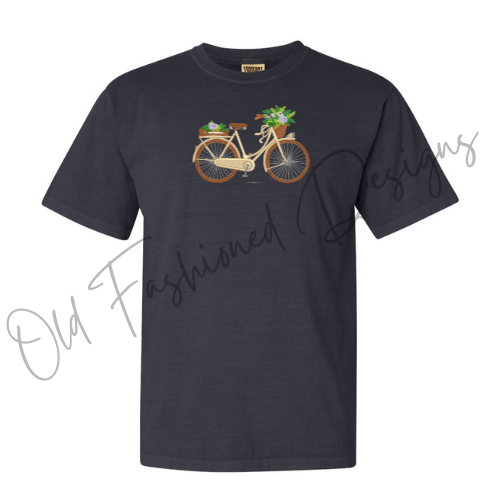 Spring Bicycle Embroidered Shirt