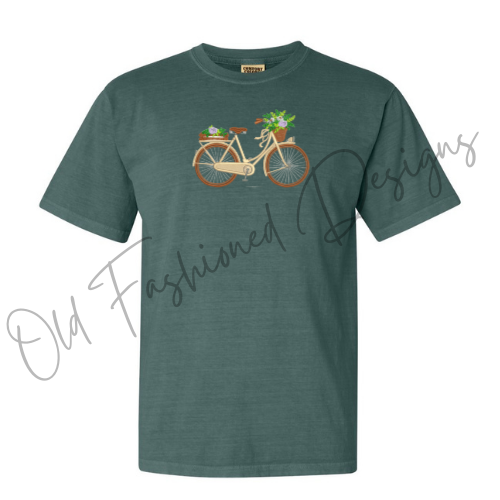 Spring Bicycle Embroidered Shirt
