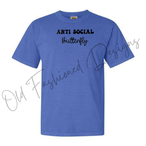 Anti Social Butterfly Embroidered Shirt