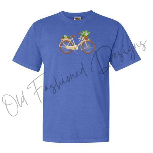 Spring Bicycle Embroidered Shirt