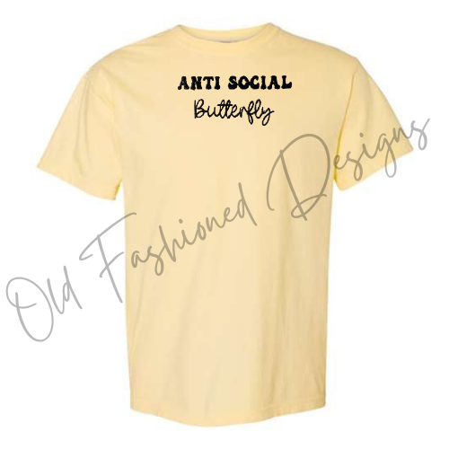 Anti Social Butterfly Embroidered Shirt