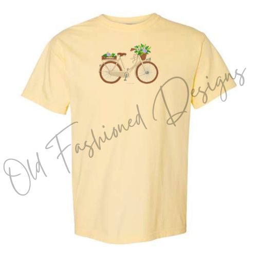 Spring Bicycle Embroidered Shirt