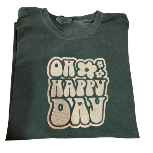 Oh Happy Day Embroidered Shirt