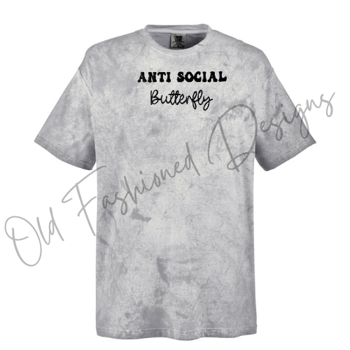 Anti Social Butterfly Embroidered Shirt