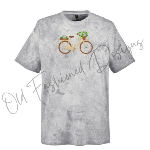 Spring Bicycle Embroidered Shirt