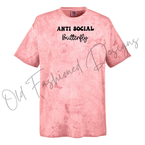 Anti Social Butterfly Embroidered Shirt