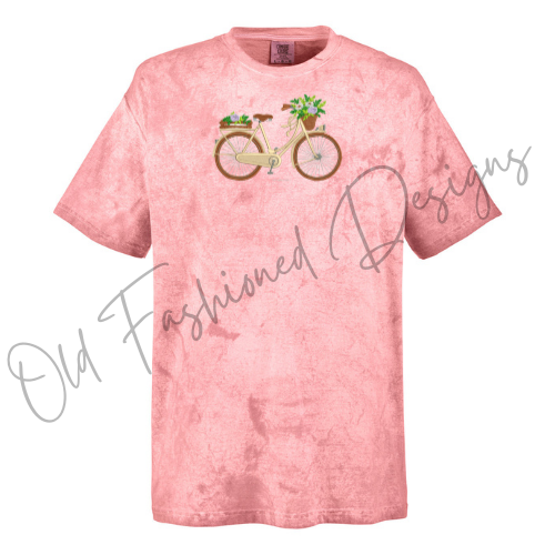 Spring Bicycle Embroidered Shirt