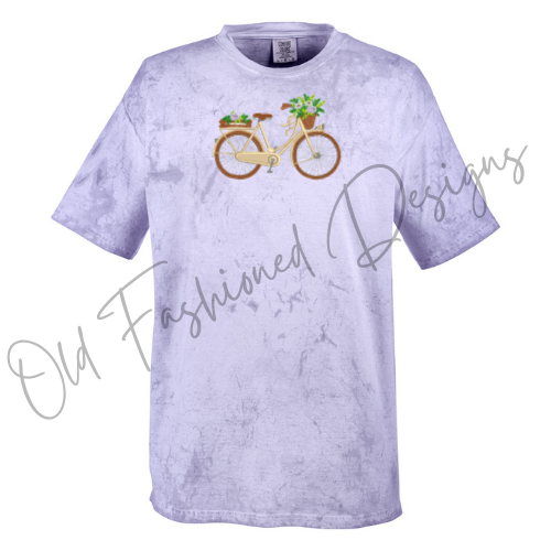 Spring Bicycle Embroidered Shirt
