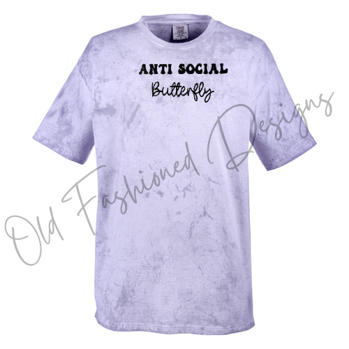 Anti Social Butterfly Embroidered Shirt