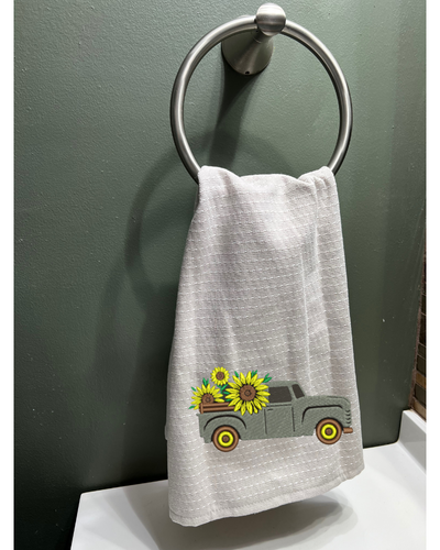 Sunflower Truck Hand Towel