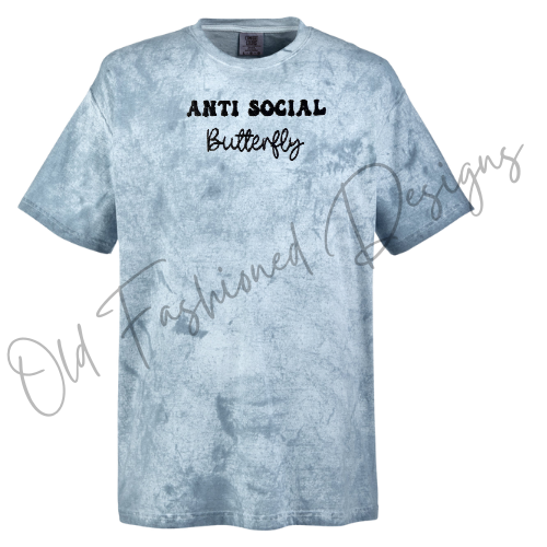 Anti Social Butterfly Embroidered Shirt