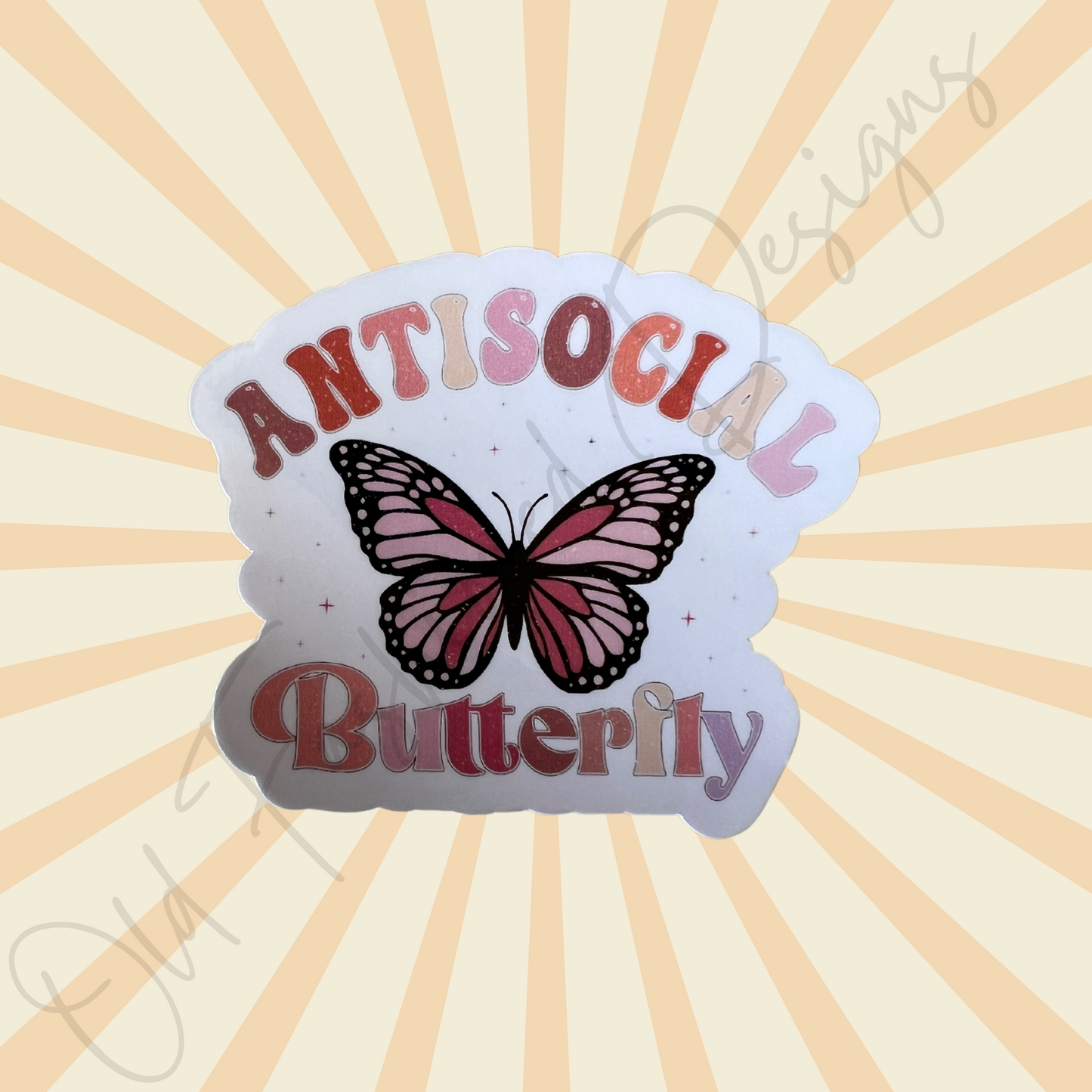 Antisocial Butterfly Sticker